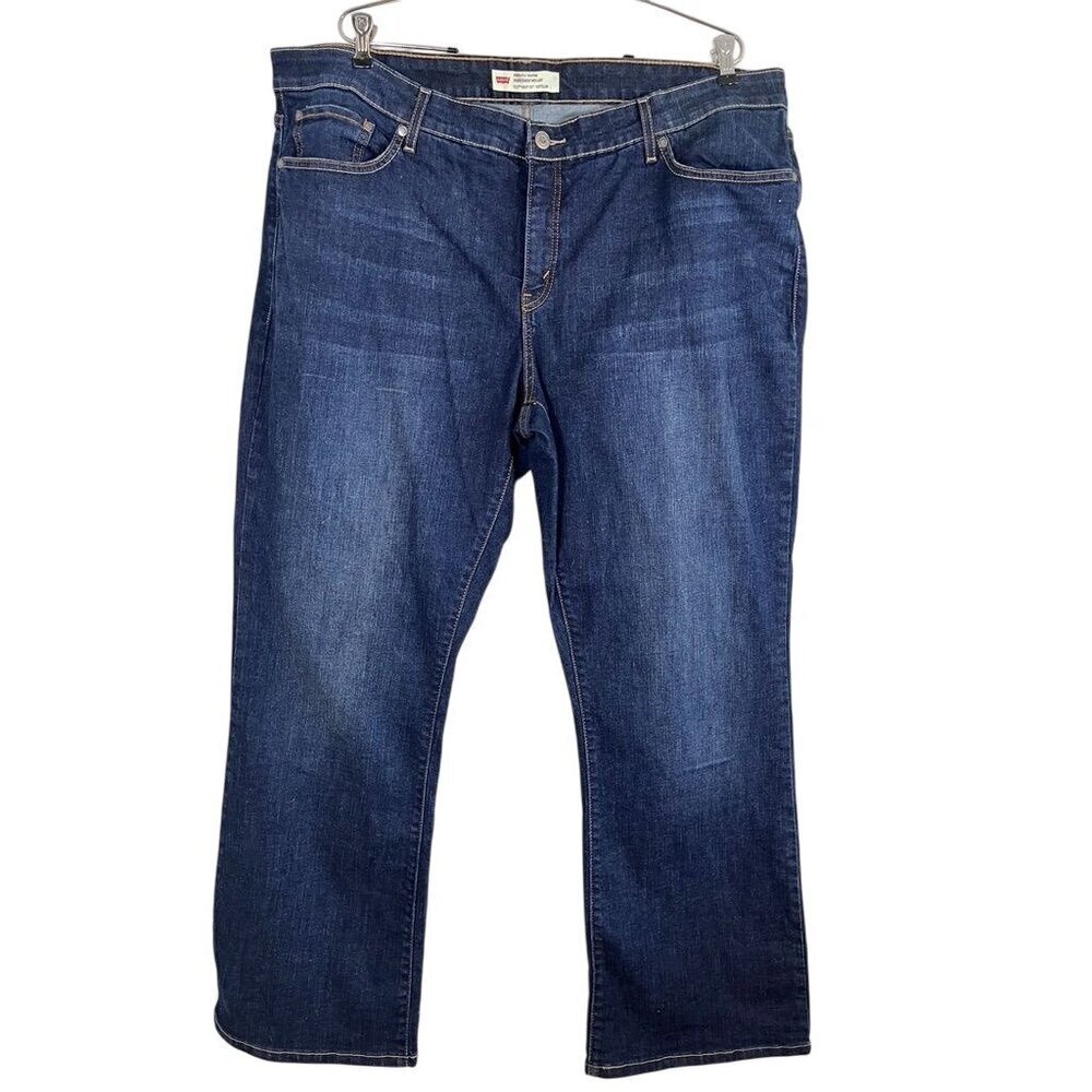 Levi Jean Women 24 Blue Denim Boot Cut Dark Wash‎ Western Retro Studded Cowgirl